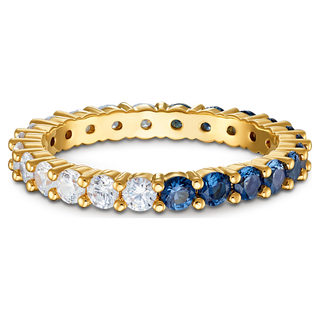 Anello Matrix Vittore, Taglio Round, Blu, Placcato color oro