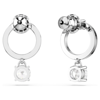 Orecchini a cerchio Constella, Taglio Round, Bianchi, Placcato rodio