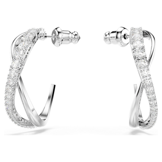 Orecchini a cerchio Hyperbola, Bianchi, Placcato rodio