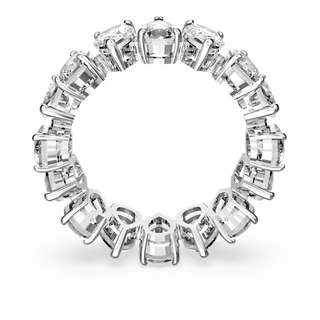 Anello Matrix Vittore, Taglio Drop, Bianco, Placcato rodio