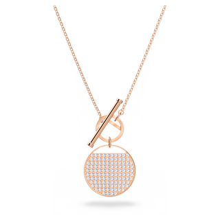 Collana Ginger T Bar, Bianca, Placcato color oro rosa