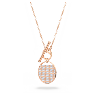 Collana Ginger T Bar, Bianca, Placcato color oro rosa