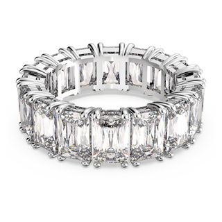 Anello Matrix Vittore, Taglio rettangolare, Bianco, Placcato rodio