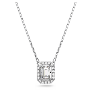 Pendente Una, Taglio ottagonale, Bianco, Placcato rodio