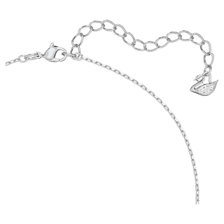 Pendente Una, Taglio ottagonale, Bianco, Placcato rodio