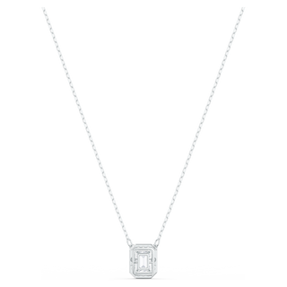 Pendente Una, Taglio ottagonale, Bianco, Placcato rodio