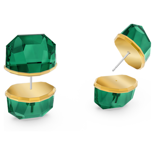 Orecchino a lobo Lucent, Singolo, Verde, Placcato color oro