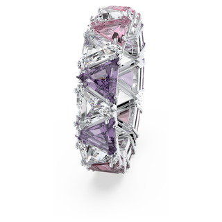 Anello cocktail Matrix, Taglio triangolo, Viola, Placcato rodio