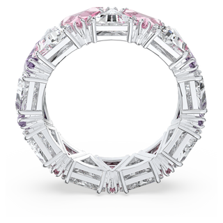 Anello cocktail Matrix, Taglio triangolo, Viola, Placcato rodio