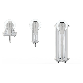 Orecchino a clip Mesmera, Set (3), Design asimmetrico, Bianco, Placcato rodio