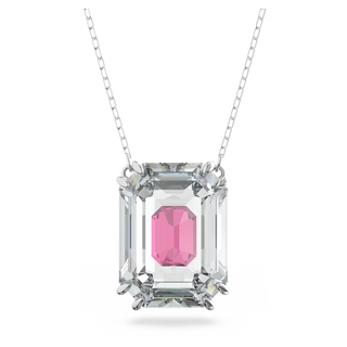 Collana Chroma, Taglio ottagonale, Rosa, Placcato rodio