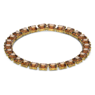 Collana Millenia, Taglio squadrato, Marrone, Placcato color oro