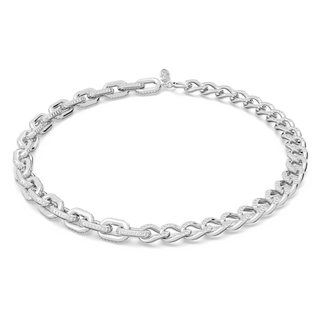 Collana Dextera, Link misti, Bianca, Placcato rodio