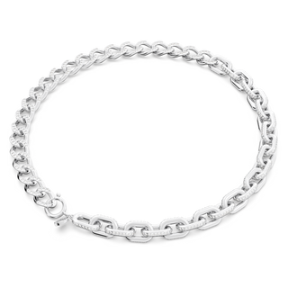 Collana Dextera, Link misti, Bianca, Placcato rodio