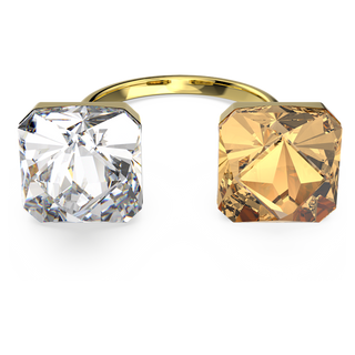 Anello aperto Matrix, Taglio Piramide, Giallo, Placcato color oro