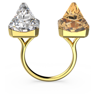 Anello aperto Matrix, Taglio Piramide, Giallo, Placcato color oro