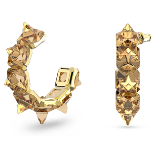 Orecchini a cerchio Matrix, Taglio Piramide, Tono dorato, Placcato color oro