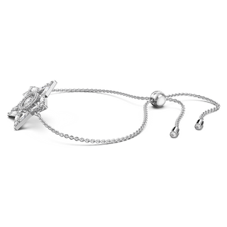 Braccialetto Stella, Taglio misto, Stella, Bianco, Placcato rodio