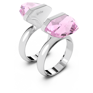 Anello Lucent, Chiusura magnetica, Rosa, Placcato rodio