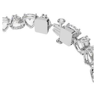 Braccialetto Millenia, Cristalli oversize, Bianco, Placcato rodio