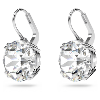 Orecchini pendenti Millenia, Taglio Round, Bianchi, Placcato rodio