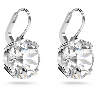 Orecchini pendenti Millenia, Taglio Round, Bianchi, Placcato rodio