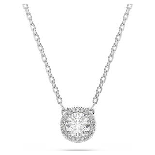 Pendente Una Angelic, Taglio tondo, Pavé, Bianco, Placcato rodio