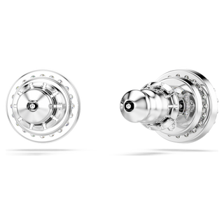 Orecchini a lobo Una Angelic, Taglio tondo, Pavé, Bianchi, Placcato rodio