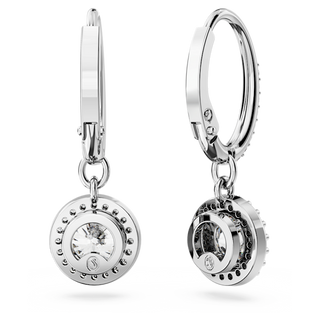 Orecchini pendenti Una Angelic, Taglio tondo, Pavé, Bianchi, Placcato rodio