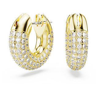 Orecchini a cerchio Dextera, Piccoli, Bianchi, Placcato color oro