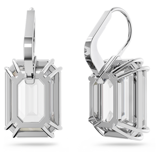 Orecchini pendenti Millenia, Taglio ottagonale, Bianchi, Placcato rodio