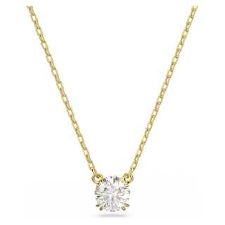 Pendente Stilla, Taglio Round, Bianco, Placcato color oro