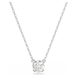 Pendente Stilla, Taglio Round, Bianco, Placcato rodio