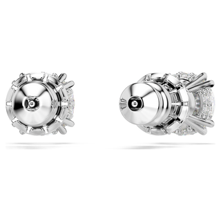 Orecchini a lobo Stilla, Taglio Round, Bianchi, Placcato rodio