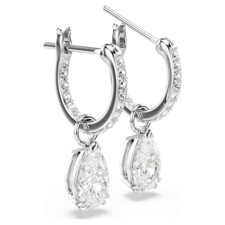 Orecchini pendenti Stilla, Taglio Pear, Taglio Round, Bianchi, Placcato rodio