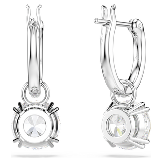 Orecchini pendenti Stilla, Taglio Round, Bianchi, Placcato rodio