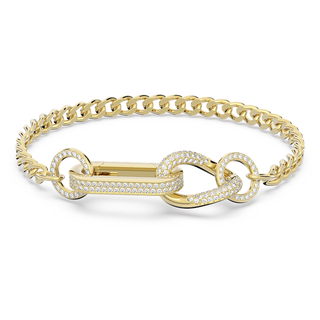 Braccialetto Dextera, Pavé, Link misti, Bianco, Placcato color oro