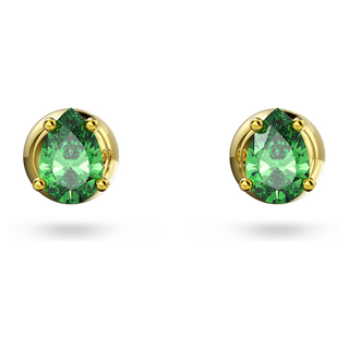 Orecchini a lobo Chroma, Taglio Pear, Verdi, Placcato color oro