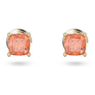 Orecchini a lobo Chroma, Taglio Cushion, Arancioni, Placcato color oro