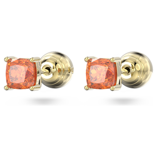 Orecchini a lobo Chroma, Taglio Cushion, Arancioni, Placcato color oro