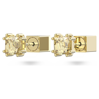 Orecchini a lobo Chroma, Taglio Cushion, Gialli, Placcato color oro