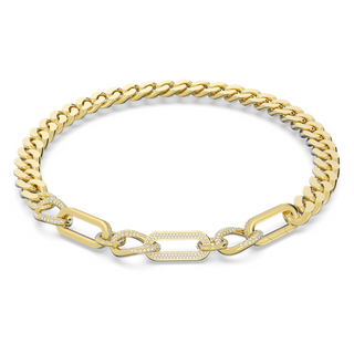 Collana Dextera, Statement, Link misti, Bianca, Placcato color oro