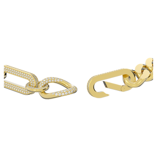 Collana Dextera, Statement, Link misti, Bianca, Placcato color oro
