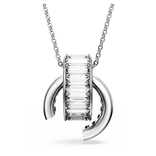 Pendente Matrix, Taglio baguette, Bianco, Placcato rodio