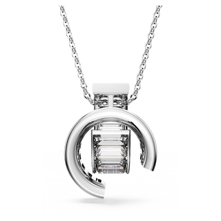 Pendente Matrix, Taglio baguette, Bianco, Placcato rodio