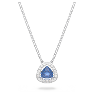 Collana Una, Taglio Trilliant, Blu, Placcato rodio