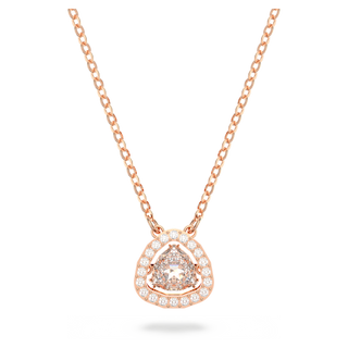 Collana Millenia, Taglio Trilliant, Bianca, Placcato color oro rosa