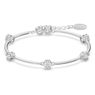 Bracciale rigido Constella, Taglio Round, Bianco, Placcato rodio