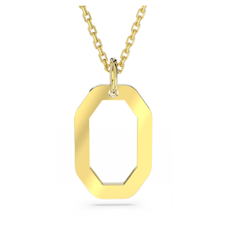 Pendente Dextera, Forma ottagonale, Medio, Bianco, Placcato color oro