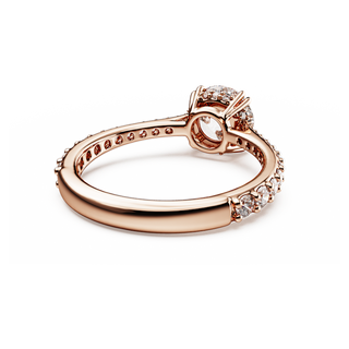 Anello cocktail Stilla, Taglio tondo, Pavé, Bianco, Placcato color oro rosa